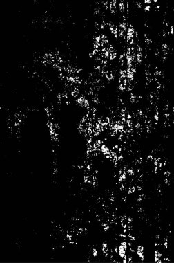 Grunge üst üste biniyor. Soyut siyah-beyaz vektör arkaplanı. Çatlak, leke ve noktalarda kirli desenli tek renkli klasik yüzey. Karanlık korku tarzında eski bir duvar.