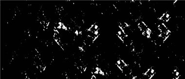 Grunge üst üste biniyor. Soyut siyah-beyaz vektör arkaplanı. Çatlak, leke ve noktalarda kirli desenli tek renkli klasik yüzey. Karanlık korku tarzında eski bir duvar.