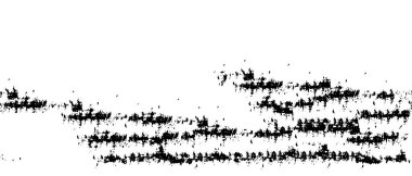 Grunge üst üste biniyor. Soyut siyah-beyaz vektör arkaplanı. Çatlak, leke ve noktalarda kirli desenli tek renkli klasik yüzey. Karanlık korku tarzında eski bir duvar.