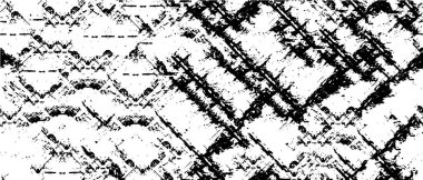 Grunge üst üste biniyor. Soyut siyah-beyaz vektör arkaplanı. Çatlak, leke ve noktalarda kirli desenli tek renkli klasik yüzey. Karanlık korku tarzında eski bir duvar.