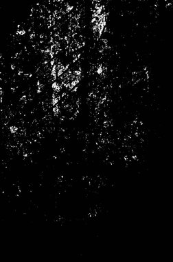 Grunge üst üste biniyor. Soyut siyah-beyaz vektör arkaplanı. Çatlak, leke ve noktalarda kirli desenli tek renkli klasik yüzey. Karanlık korku tarzında eski bir duvar.