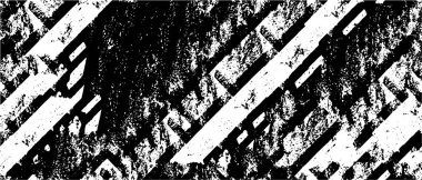 Grunge üst üste biniyor. Soyut siyah-beyaz vektör arkaplanı. Çatlak, leke ve noktalarda kirli desenli tek renkli klasik yüzey. Karanlık korku tarzında eski bir duvar.