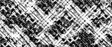 Grunge üst üste biniyor. Soyut siyah-beyaz vektör arkaplanı. Çatlak, leke ve noktalarda kirli desenli tek renkli klasik yüzey. Karanlık korku tarzında eski bir duvar.