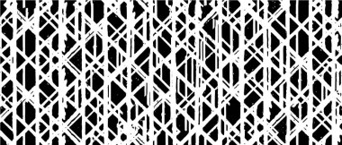 Grunge üst üste biniyor. Soyut siyah-beyaz vektör arkaplanı. Çatlak, leke ve noktalarda kirli desenli tek renkli klasik yüzey. Karanlık korku tarzında eski bir duvar.