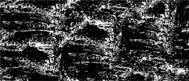 Soyut siyah-beyaz vektör arkaplanı. Grunge üst üste biniyor. Çatlak, leke ve noktalarda kirli desenli tek renkli klasik yüzey. Sıkıntılı kaplama dokusu.