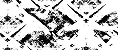 Soyut siyah-beyaz vektör arkaplanı. Grunge üst üste biniyor. Çatlak, leke ve noktalarda kirli desenli tek renkli klasik yüzey. Sıkıntılı kaplama dokusu.