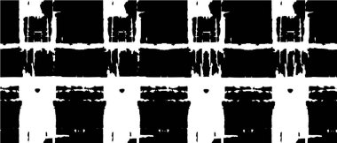 Soyut siyah-beyaz vektör arkaplanı. Grunge üst üste biniyor. Çatlak, leke ve noktalarda kirli desenli tek renkli klasik yüzey. Sıkıntılı kaplama dokusu.