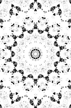 Grunge siyah ve beyaz dikişsiz desen. Tek renkli soyut doku. Çatlakların, sürtünmelerin, talaşların, lekelerin, mürekkep lekelerinin, çizgilerin arka planı. Koyu tasarım arka plan yüzeyi. Gri yazdırma öğesi