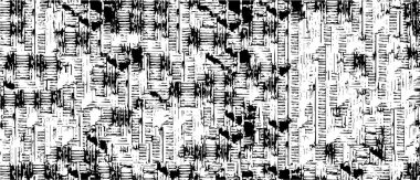 Grunge black and white pattern. Monochrome particles abstract texture. Background of cracks, scuffs, chips, stains, ink spots, lines. Dark design background surface. Gray printing element