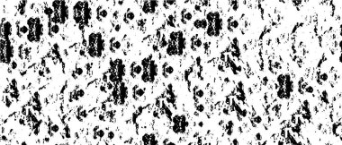 Grunge üst üste biniyor. Soyut siyah-beyaz vektör arkaplanı. Çatlak, leke ve noktalarda kirli desenli tek renkli klasik yüzey. Karanlık korku tarzında eski bir duvar.