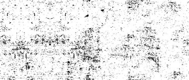 Grunge üst üste biniyor. Soyut siyah-beyaz vektör arkaplanı. Çatlak, leke ve noktalarda kirli desenli tek renkli klasik yüzey. Karanlık korku tarzında eski bir duvar.