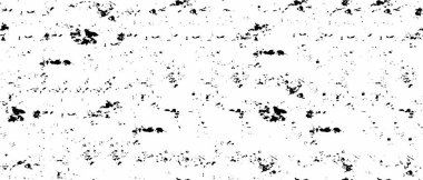 Grunge üst üste biniyor. Soyut siyah-beyaz vektör arkaplanı. Çatlak, leke ve noktalarda kirli desenli tek renkli klasik yüzey. Karanlık korku tarzında eski bir duvar.