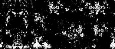 Grunge üst üste biniyor. Soyut siyah-beyaz vektör arkaplanı. Çatlak, leke ve noktalarda kirli desenli tek renkli klasik yüzey. Karanlık korku tarzında eski bir duvar.