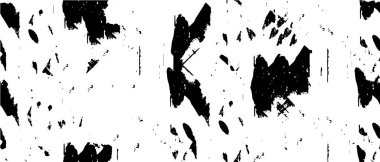 Vektör grunge dokusu. Siyah beyaz arka plan. Soyut monokrom resim koyu tonlarda solmuş bir efekt içerir