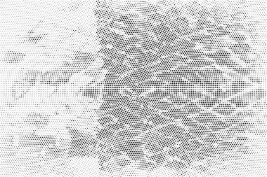 Vektör grunge dokusu. Siyah beyaz arka plan. Soyut monokrom resim koyu tonlarda solmuş bir efekt içerir