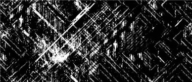 Vektör grunge dokusu. Siyah beyaz arka plan. Soyut monokrom resim koyu tonlarda solmuş bir efekt içerir