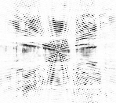 Vektör grunge dokusu. Siyah beyaz arka plan. Soyut monokrom resim koyu tonlarda solmuş bir efekt içerir