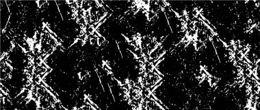 Vektör grunge dokusu. Siyah beyaz arka plan. Soyut monokrom resim koyu tonlarda solmuş bir efekt içerir