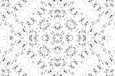 Vektör grunge dokusu. Siyah beyaz arka plan. Soyut monokrom resim koyu tonlarda solmuş bir efekt içerir