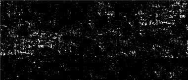 Grunge üst üste biniyor. Soyut siyah-beyaz vektör arkaplanı. Çatlak, leke ve noktalarda kirli desenli tek renkli klasik yüzey. Karanlık korku tarzında eski bir duvar.