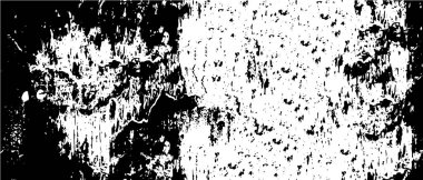 Grunge üst üste biniyor. Soyut siyah-beyaz vektör arkaplanı. Çatlak, leke ve noktalarda kirli desenli tek renkli klasik yüzey. Karanlık korku tarzında eski bir duvar.