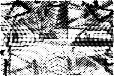 Grunge üst üste biniyor. Soyut siyah-beyaz vektör arkaplanı. Çatlak, leke ve noktalarda kirli desenli tek renkli klasik yüzey. Karanlık korku tarzında eski bir duvar.