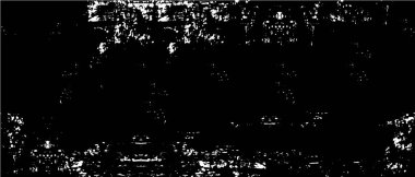 Grunge üst üste biniyor. Soyut siyah-beyaz vektör arkaplanı. Çatlak, leke ve noktalarda kirli desenli tek renkli klasik yüzey. Karanlık korku tarzında eski bir duvar.