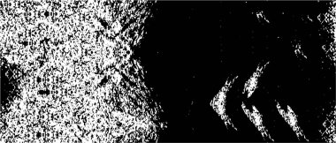 Grunge üst üste biniyor. Soyut siyah-beyaz vektör arkaplanı. Çatlak, leke ve noktalarda kirli desenli tek renkli klasik yüzey. Karanlık korku tarzında eski bir duvar.