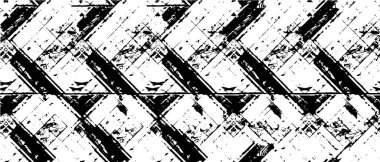 Grunge üst üste biniyor. Soyut siyah-beyaz vektör arkaplanı. Çatlak, leke ve noktalarda kirli desenli tek renkli klasik yüzey. Karanlık korku tarzında eski bir duvar.