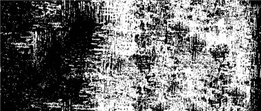 Grunge üst üste biniyor. Soyut siyah-beyaz vektör arkaplanı. Çatlak, leke ve noktalarda kirli desenli tek renkli klasik yüzey. Karanlık korku tarzında eski bir duvar.