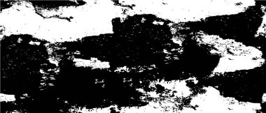 Grunge üst üste biniyor. Soyut siyah-beyaz vektör arkaplanı. Çatlak, leke ve noktalarda kirli desenli tek renkli klasik yüzey. Karanlık korku tarzında eski bir duvar.