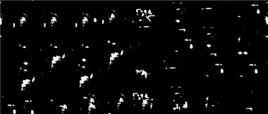 Grunge üst üste biniyor. Soyut siyah-beyaz vektör arkaplanı. Çatlak, leke ve noktalarda kirli desenli tek renkli klasik yüzey. Karanlık korku tarzında eski bir duvar.