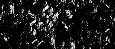 Grunge üst üste biniyor. Soyut siyah-beyaz vektör arkaplanı. Çatlak, leke ve noktalarda kirli desenli tek renkli klasik yüzey. Karanlık korku tarzında eski bir duvar.