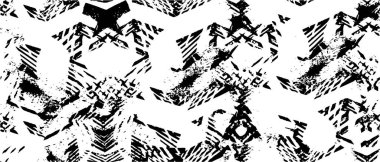 Grunge üst üste biniyor. Soyut siyah-beyaz vektör arkaplanı. Çatlak, leke ve noktalarda kirli desenli tek renkli klasik yüzey. Karanlık korku tarzında eski bir duvar.