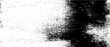 Grunge üst üste biniyor. Soyut siyah-beyaz vektör arkaplanı. Çatlak, leke ve noktalarda kirli desenli tek renkli klasik yüzey. Karanlık korku tarzında eski bir duvar.