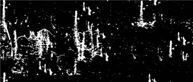 Grunge üst üste biniyor. Soyut siyah-beyaz vektör arkaplanı. Çatlak, leke ve noktalarda kirli desenli tek renkli klasik yüzey. Karanlık korku tarzında eski bir duvar.