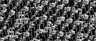 Grunge arkaplan vektörü modern tasarım. Noktaların, tozun, çizgilerin soyut gerçeküstü deseni. Baskı ve tasarım kartvizitleriyle, etiketleriyle, posterleriyle kaotik monokrom dokusu