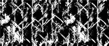 Grunge arkaplan vektörü modern tasarım. Noktaların, tozun, çizgilerin soyut gerçeküstü deseni. Baskı ve tasarım kartvizitleriyle, etiketleriyle, posterleriyle kaotik monokrom dokusu