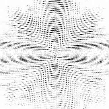 Grunge üst üste biniyor. Soyut siyah-beyaz vektör arkaplanı. Çatlak, leke ve noktalarda kirli desenli tek renkli klasik yüzey. Karanlık korku tarzında eski bir duvar.