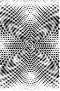 Grunge üst üste biniyor. Soyut siyah-beyaz vektör arkaplanı. Çatlak, leke ve noktalarda kirli desenli tek renkli klasik yüzey. Karanlık korku tarzında eski bir duvar.