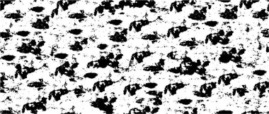 Grunge üst üste biniyor. Soyut siyah-beyaz vektör arkaplanı. Çatlak, leke ve noktalarda kirli desenli tek renkli klasik yüzey. Karanlık korku tarzında eski bir duvar.