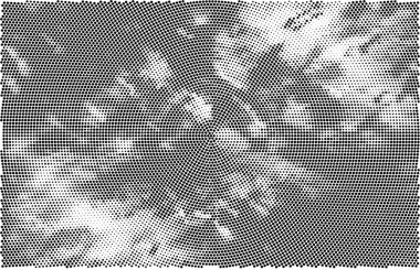 Noktalı soyut yarım ton radyal siyah beyaz arkaplan