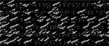 Grunge üst üste biniyor. Soyut siyah-beyaz vektör arkaplanı. Çatlak, leke ve noktalarda kirli desenli tek renkli klasik yüzey. Karanlık korku tarzında eski bir duvar.