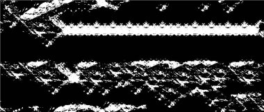 Grunge üst üste biniyor. Soyut siyah-beyaz vektör arkaplanı. Çatlak, leke ve noktalarda kirli desenli tek renkli klasik yüzey. Karanlık korku tarzında eski bir duvar.