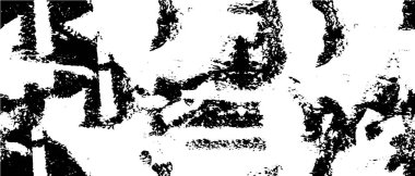 Grunge black and white pattern. Monochrome particles abstract texture. Background of cracks, scuffs, chips, stains, ink spots, lines. Dark design background surface. Gray printing element