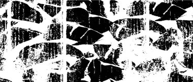 Grunge siyah beyaz desen. Monokrom soyut dokusu. Çatlakların, sürtünmelerin, çiplerin, lekelerin, mürekkep lekelerinin, çizgilerin geçmişi. Koyu tasarım arka plan yüzeyi