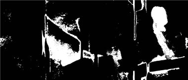 Grunge arka planı siyah beyaz vektör. Toz, kir ve lekelerin soyut dokusu