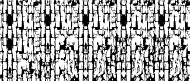 Grunge siyah beyaz. Tek renkli vektör dokusu. Mürekkep lekeleri, çatlaklar, solgunluk. Eskimiş kumlu şablonu üst üste koy. Duvarı yenile, arka plan çizildi