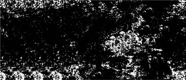 Siyah-beyaz grunge vektör arka planı. Leke ve çatlaklardan gelen tek renkli doku geniş ekran. Tasarım ve yazdırma için soyut ögeler