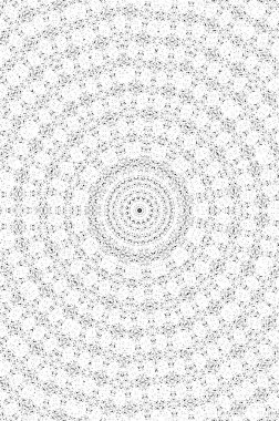 Soyut siyah-beyaz boyalı kaleydoskopik arka plan. Fütürist psikedelik hipnotik arkaplan deseni ve doku. Etnik çiçekli süs mandala. 